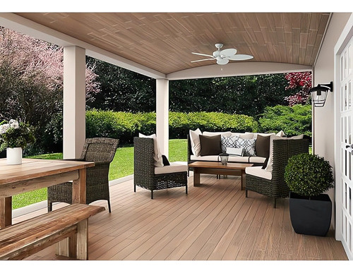 Hunter Ventilador De Techo Bayview Blanco 54¨ 5 Aspas Rattan