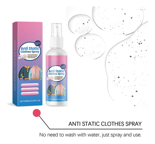 Spray Antiestático Para Ropa De 100 Ml, Protector Antiestáti