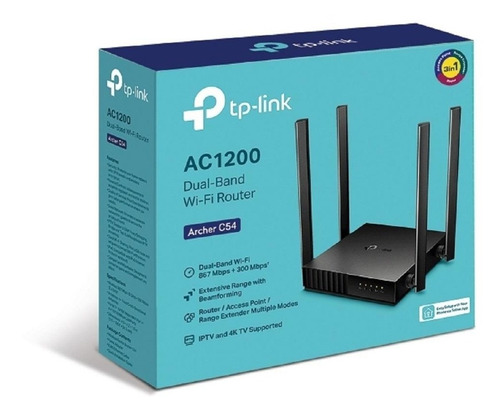 Imagen 1 de 2 de Router Tp-link Archer C54 Doble Banda Ac 1200
