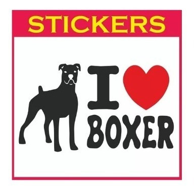 Calco I Love Boxer Vinilo Plotter Perro Calcomania Sticker