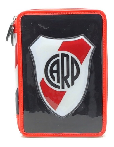 Cartuchera Escolar Canopla River Plate 2 Pisos Con Utiles 