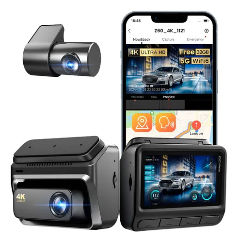 DDPAI Z60 4K Câmera Veicular Frontal e Traseira 4K+1080P para Car...