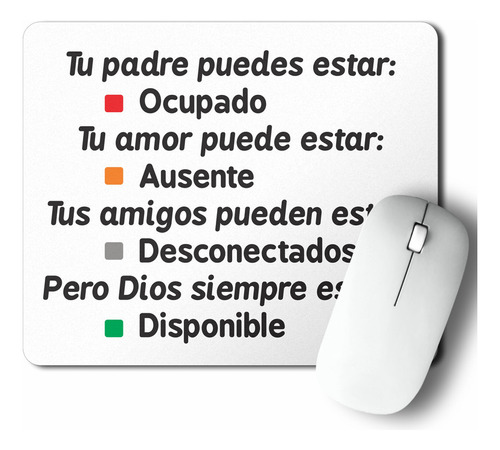 Mouse Pad Dios Estara Disponible (d0836 Boleto.store)