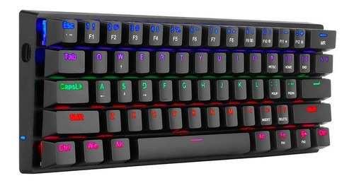Imagen 3 de 4 de Teclado gamer T-Dagger Arena T-TGK321 QWERTY T-Dagger Brown inglés US color negro con luz rainbow