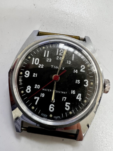 Reloj Timex Tipo Militar Mecanico Acero Vintage Antiguo 31mm