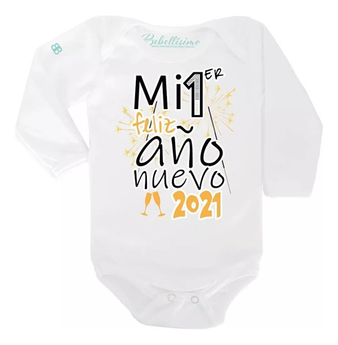 Body Para Bebé Personalizado Mi Primer Feliz Año Nuevo Fecha