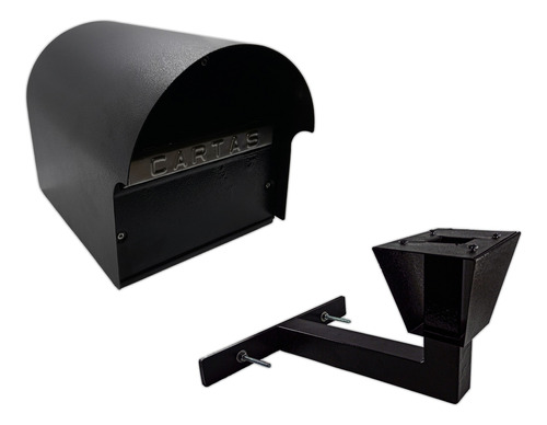 Buzon Con Soporte Para Reja Negro Boca De Carta Inoxidable