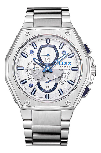 Reloj Loix Hombre La2137-2 Plateado Con Tablero+c339+c332