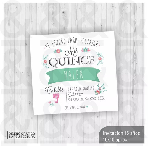 50 Tarjetas De Cumpleaños De Quince Con Flores Personalizada