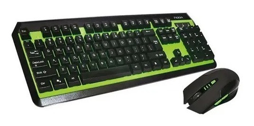 Kit Teclado Y Mouse Gamer Noganet Nkb-40 Inalámbrico Verde