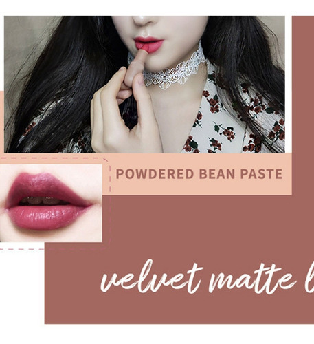 Lápiz Labial Set 5 Color De Efecto Duradero Textura Mate
