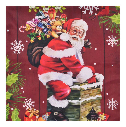 Capa Para Almofada Papai Noel 45cm Espressione Feliz Natal Cor Vermelho Papai Noel Chaminé