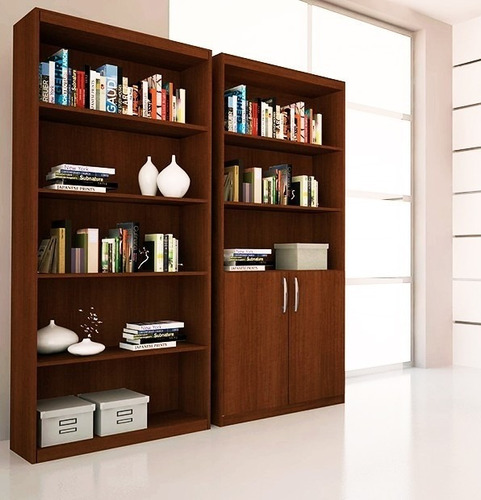 Combo 2 Bibliotecas 6 Estantes 2 Puertas Modular Mueble Libr