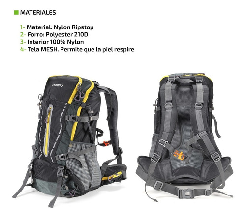 Imagen 5 de 9 de Mochila Tactica De Camping Trekking 45 Lts Mochilero Viaje