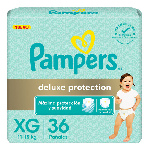 Pañales Pampers Deluxe Protection Hipoalergénico  Xg 36 U