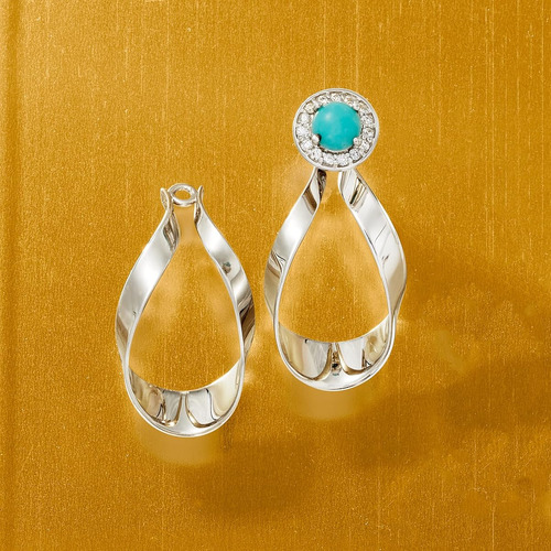 Pendientes Moño Colgantes Cinta De Plata Ley De Ross-simons