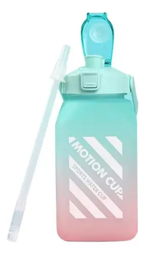 Botella De Agua Motivacional 2 Litros Plástica Deporte