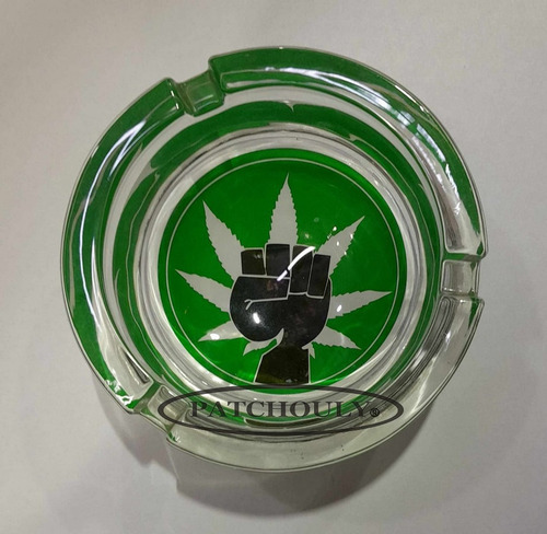 Imagen 2 de 3 de Cenicero Rastafari Jamaica Reggae Jah Bob Marley Vidrio