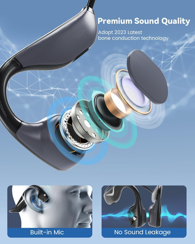Monodeal Auriculares De Conducción Ósea Bluetooth, Auricular