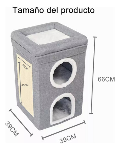 Cama Cucha Terrapet plegable rascador para gatos y perros pequeños color gris