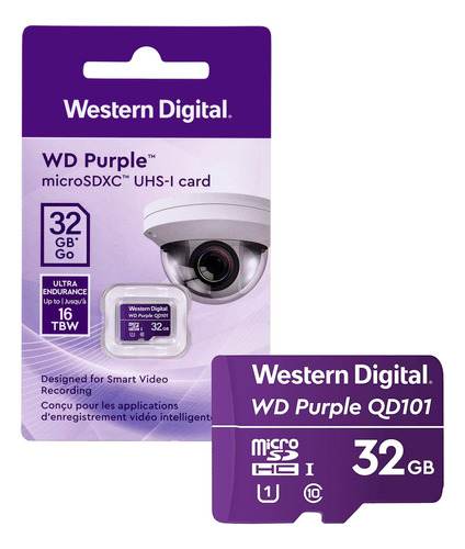 Tarjeta De Memoria Microsd 32gb Wd Purple Sdhc Clase 10 4k