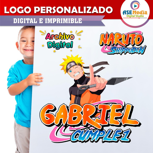 Logo Digital Naruto Shippuden Saludo Personalizado