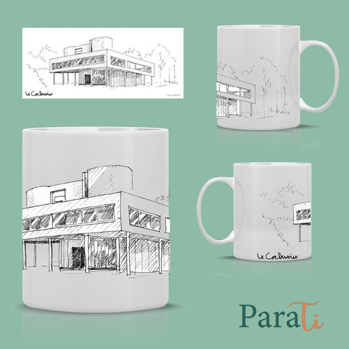 Taza Plano Arquitectonico Villa Savoye Le Corbusier Regalo