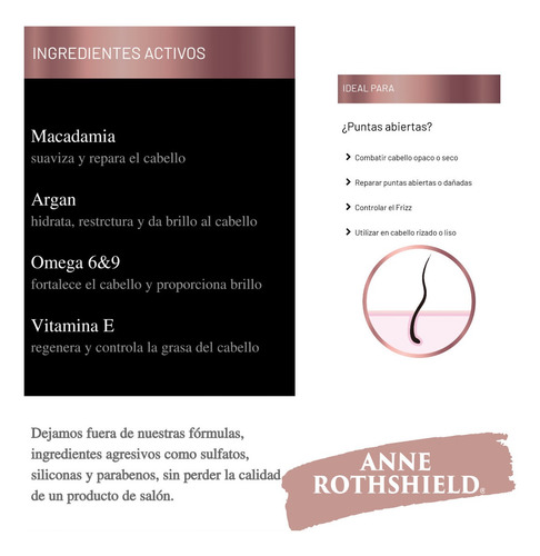 Shampoo Y Acondicionador Anne Rothshield Con Argan