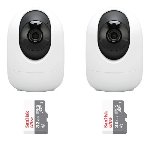 Combo 2 Camaras Seguridad Interiormut + 2 Micro Sd 32gb