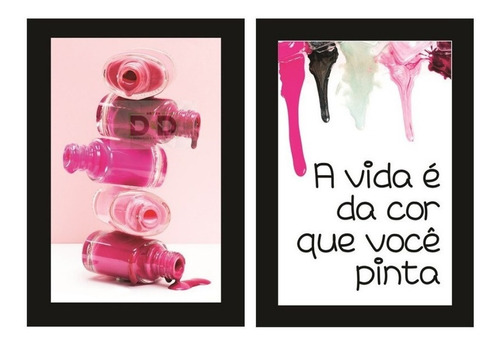 Kit Quadros Plaquinhas 2 Peças Salão Manicure Unhas 3mm