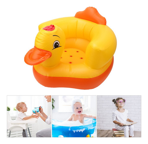 Silla De Bebé Inflable De Pato Amarillo Taburete De Baño Par