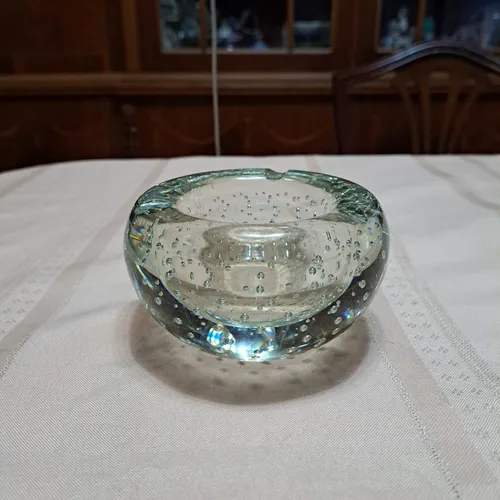 comprar Cenicero En Cristal De Murano Hialino C\u002F Burbujas Interiores
