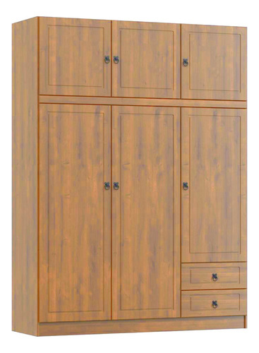 Ropero 6 Puertas 2 Cajones Placard Madera Dormitorio Lcm