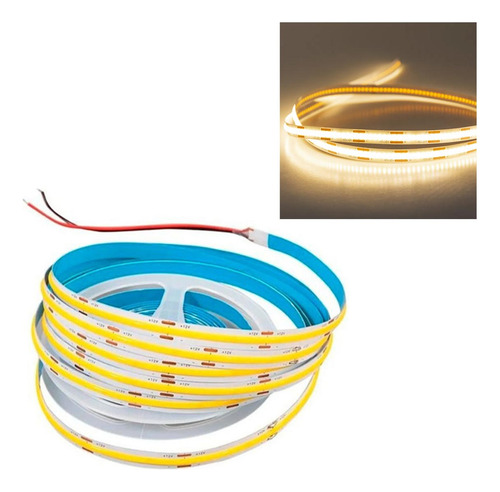 Fita Led 12v Cob 2700k Rolo 50 Metros 10w Sala Ambiente