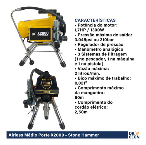 Airless Stone Hammer X2000 1300w 220v 2l/min 2900psi