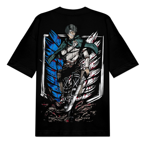 Camiseta Oversize Attack On Titan Estampada Brilla Oscuridad