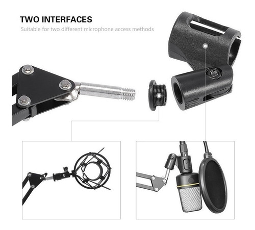 Imagen 7 de 9 de Soporte Para Micrófono Brazo + Shock Mount Para Condenser