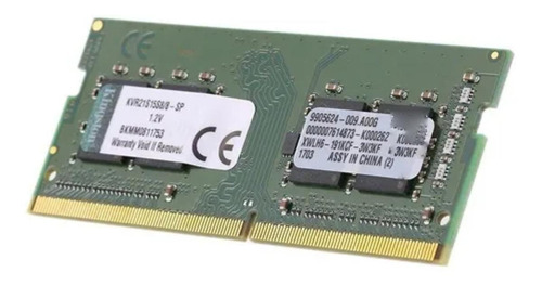 Memória RAM ValueRAM color verde  8GB 1 Kingston KVR21S15S8/8