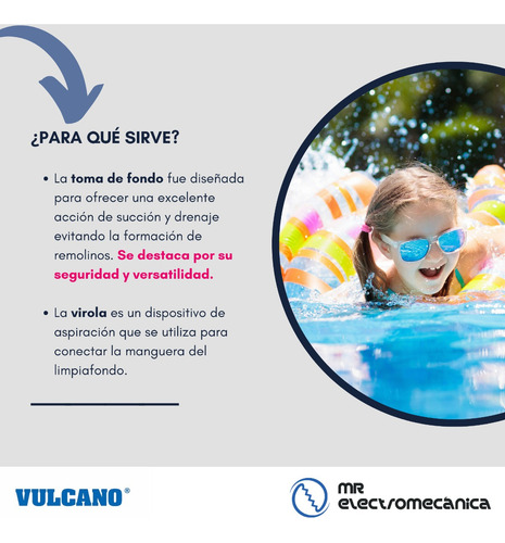 Vulcano Pileta 35000 L Fibra De Vidrio - Kit Super Completo