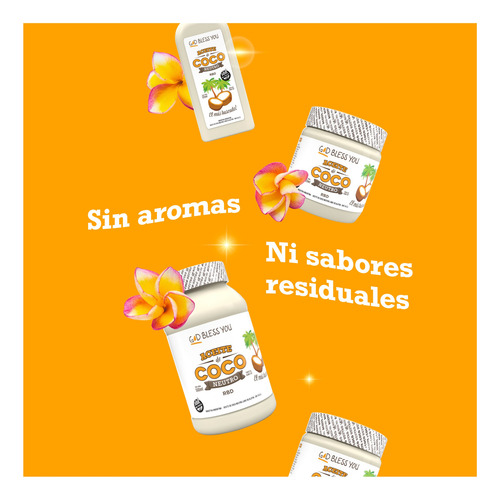 Aceite De Coco God Bless You - Neutro/rbd 125ml Pack X3uni