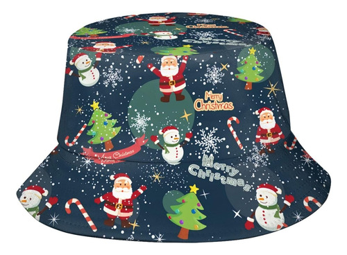 Funny Christmas Pattern Bucket Hats Fashion Sun Cap Packable Merry Christmas_10000003 Talla Única