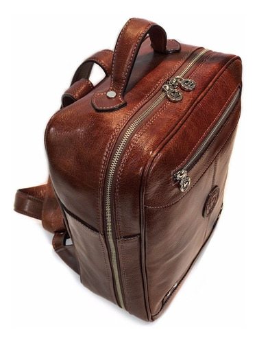 Mochila Hombre Mujer Cuero Viaje Porta Notebook 15.6 Urbana