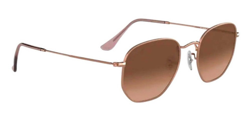 Óculos De Sol Masculino E Feminino Hexagonal Uv400 Desenho Marrom E Rose