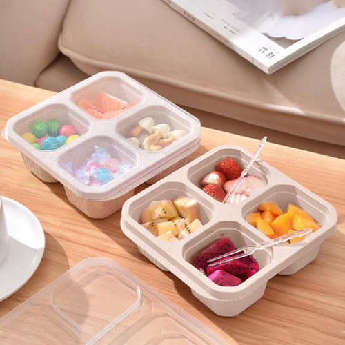 Recipientes Reutilizables Bento Box De 4 Compartimentos Para
