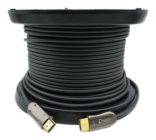 Dtech Ultra Slim 200 Pies De Fibra Óptica Hdmi 2.0 Cable 4k A 60hz Y 18gbps Pro Series Para Instalación En Pared