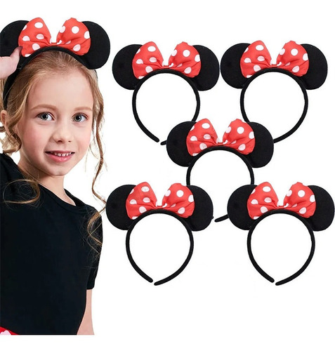 12 Diadema Mickey Raton Disfraz Orejas Mouse Minnie Fiesta