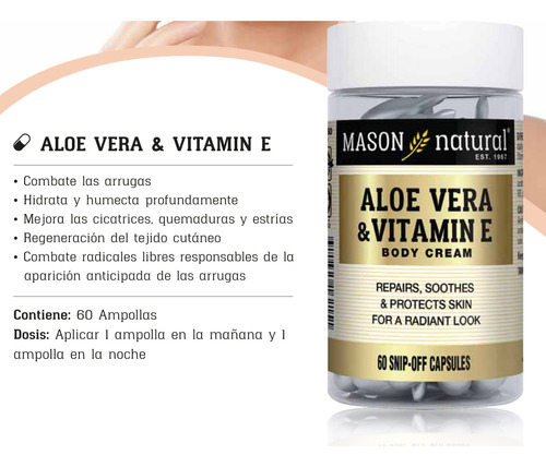Masón Aloe Vera + Vitamina E 
