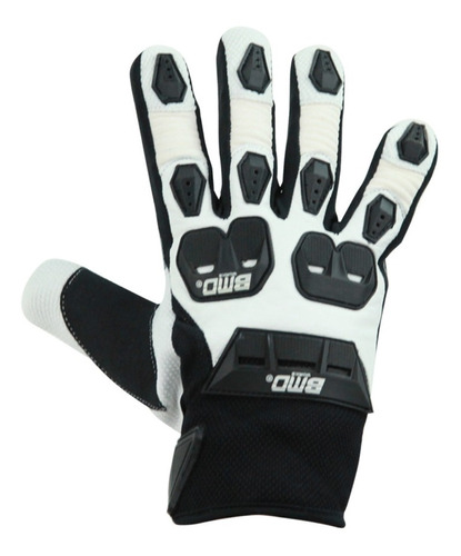 Guantes P/motociclista Textil Completo Negro/blanco Bmd