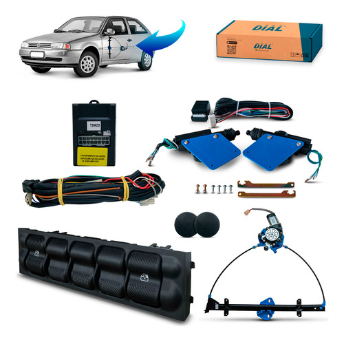 Kit Vidro Eletrico Gol G2 Special 1999 2000 2 P Sens + Trava