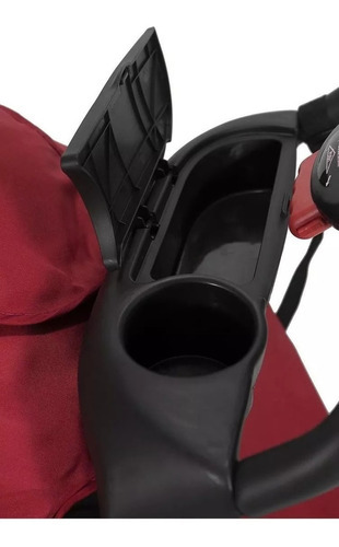 Coche De Paseo Para Bebe 3 En 1 Bebitos Con Base Y Huevito Color Del Chasis Negro Color Rojo
